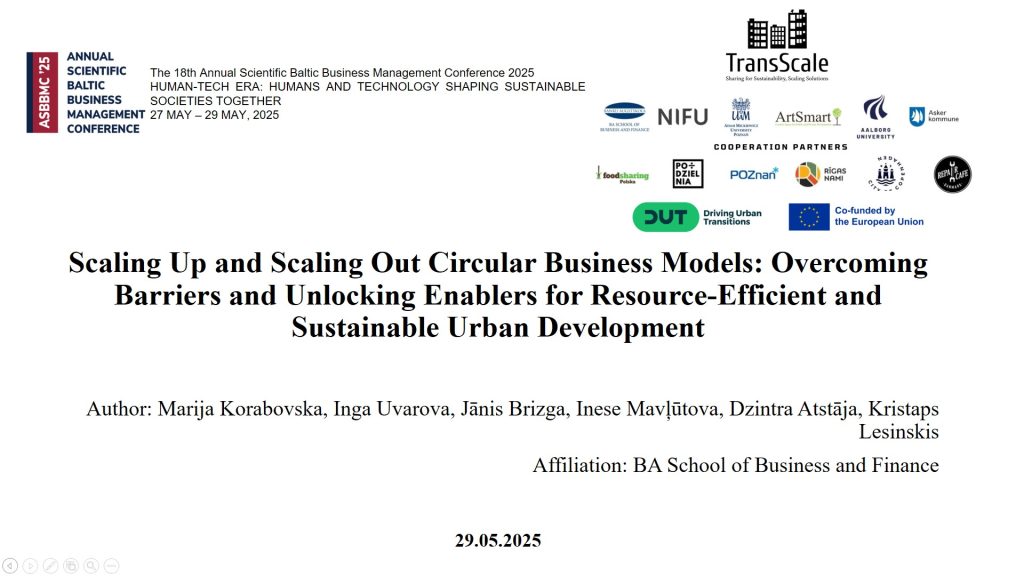 Project Participation in the 18th Annual Scientific Baltic Business Management Conference 2025